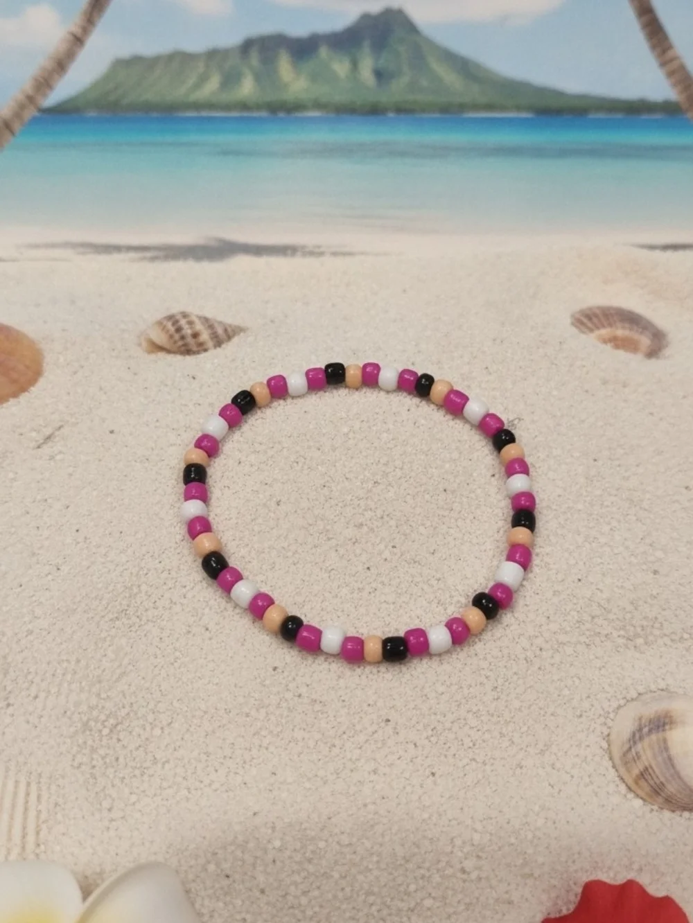 Kids Pink Beaded OHANA Bracelet Set
